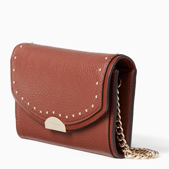 Kate Spade ♠️ NWT Brown Studded Clutch/Wallet - Picture 3 of 8